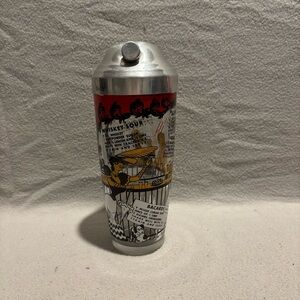 Vintage MCM Bartender Bar Cocktail Shaker with Recipes Clear Glass speakeasy